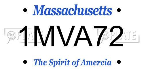 1MVA72 Massachusetts License Plate
