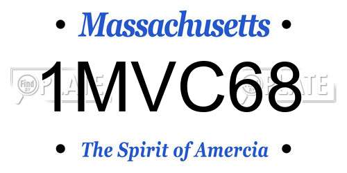 1MVC68 Massachusetts License Plate