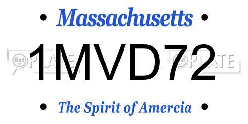 1MVD72 Massachusetts License Plate