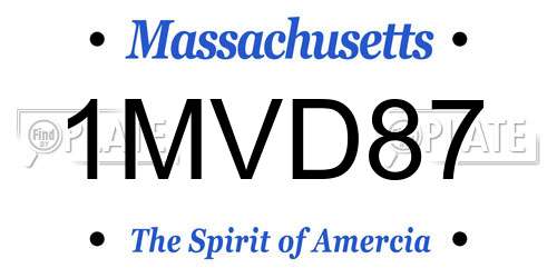 1MVD87 Massachusetts License Plate