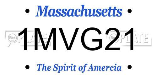 1MVG21 Massachusetts License Plate