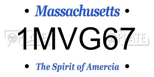 1MVG67 Massachusetts License Plate