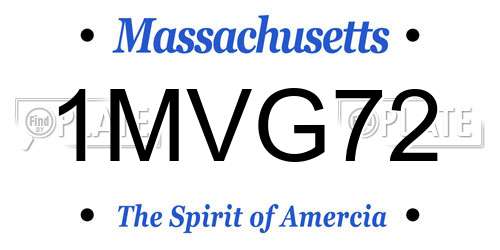 1MVG72 Massachusetts License Plate