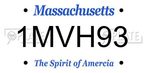 1MVH93 Massachusetts License Plate