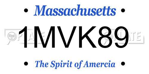 1MVK89 Massachusetts License Plate