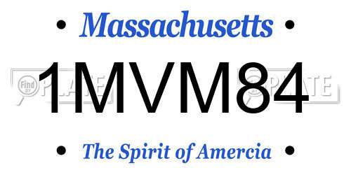 1MVM84 Massachusetts License Plate