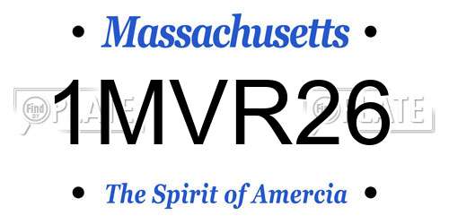 1MVR26 Massachusetts License Plate