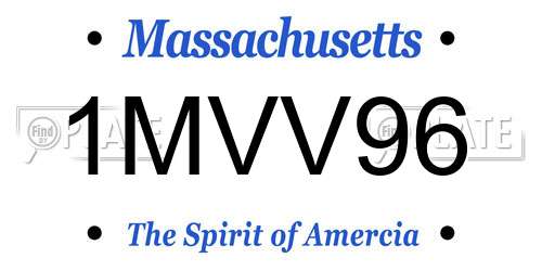 1MVV96 Massachusetts License Plate