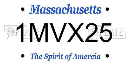 1MVX25 Massachusetts License Plate