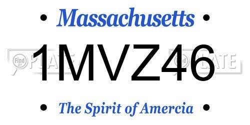 1MVZ46 Massachusetts License Plate