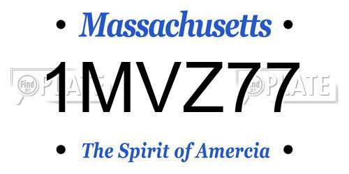 1MVZ77 Massachusetts License Plate