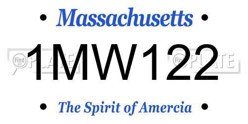 1MW122 Massachusetts License Plate