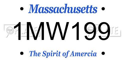 1MW199 Massachusetts License Plate