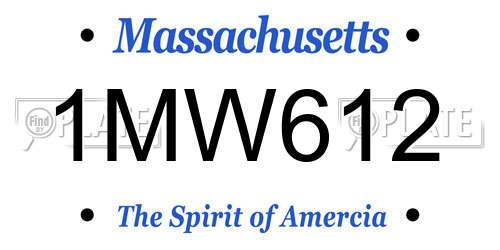1MW612 Massachusetts License Plate