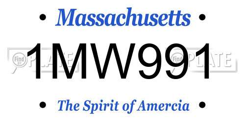1MW991 Massachusetts License Plate