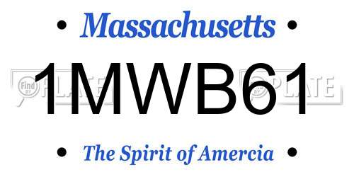 1MWB61 Massachusetts License Plate