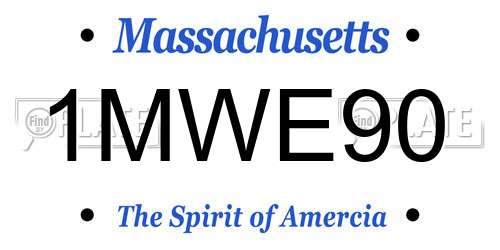 1MWE90 Massachusetts License Plate