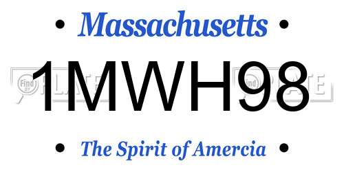 1MWH98 Massachusetts License Plate