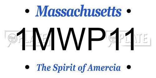 1MWP11 Massachusetts License Plate