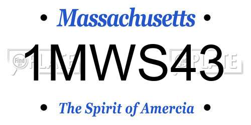 1MWS43 Massachusetts License Plate