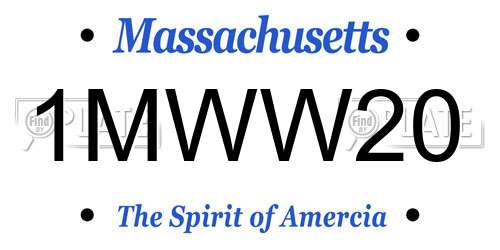 1MWW20 Massachusetts License Plate
