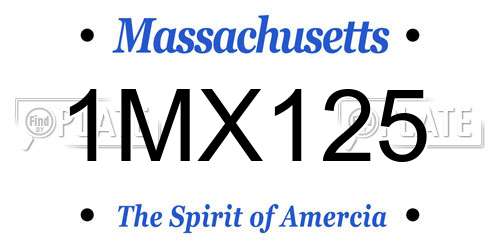 1MX125 Massachusetts License Plate