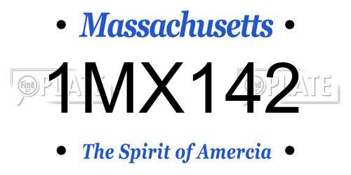 1MX142 Massachusetts License Plate