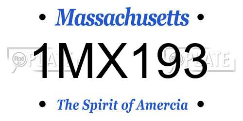 1MX193 Massachusetts License Plate
