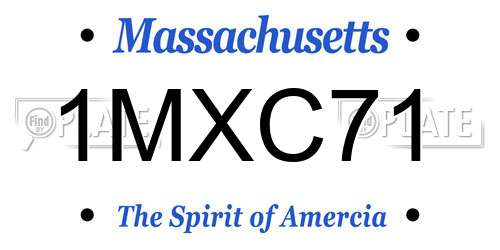 1MXC71 Massachusetts License Plate