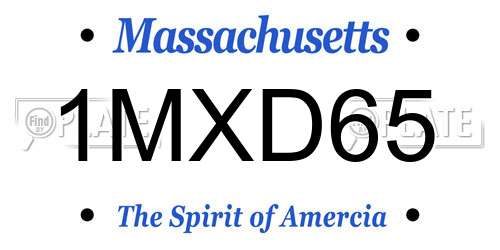1MXD65 Massachusetts License Plate