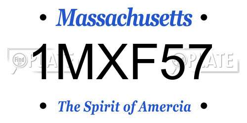 1MXF57 Massachusetts License Plate