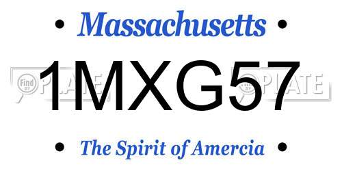 1MXG57 Massachusetts License Plate