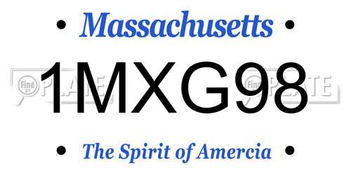 1MXG98 Massachusetts License Plate