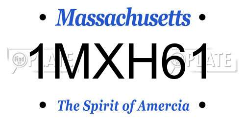 1MXH61 Massachusetts License Plate