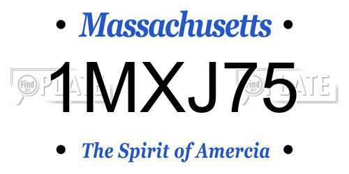 1MXJ75 Massachusetts License Plate