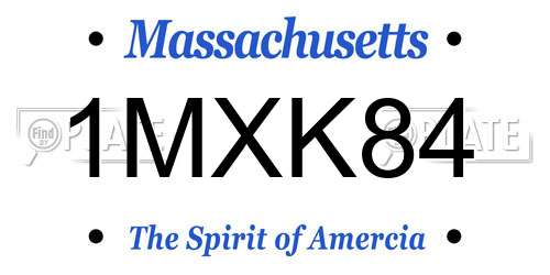1MXK84 Massachusetts License Plate