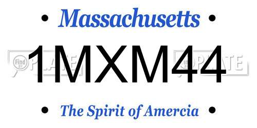 1MXM44 Massachusetts License Plate
