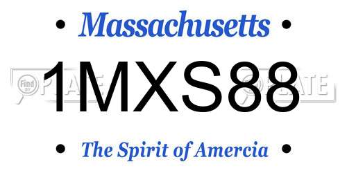 1MXS88 Massachusetts License Plate