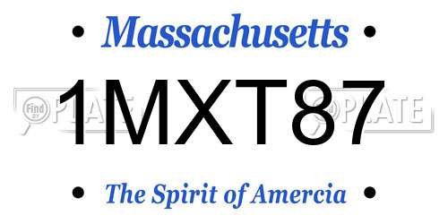 1MXT87 Massachusetts License Plate