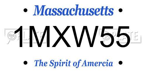 1MXW55 Massachusetts License Plate