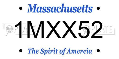 1MXX52 Massachusetts License Plate