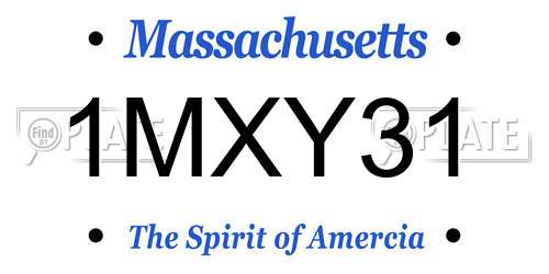 1MXY31 Massachusetts License Plate