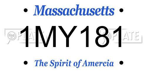 1MY181 Massachusetts License Plate