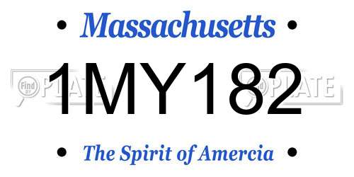 1MY182 Massachusetts License Plate