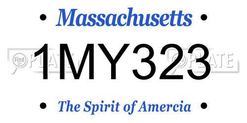 1MY323 Massachusetts License Plate