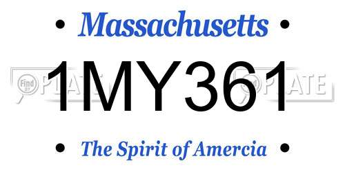 1MY361 Massachusetts License Plate