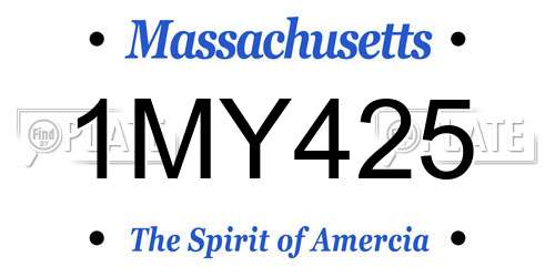 1MY425 Massachusetts License Plate