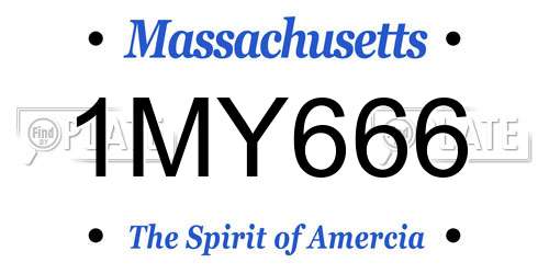 1MY666 Massachusetts License Plate