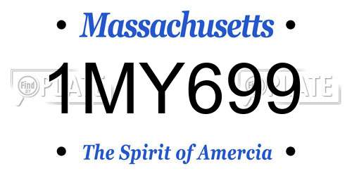 1MY699 Massachusetts License Plate
