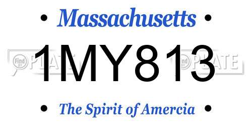 1MY813 Massachusetts License Plate